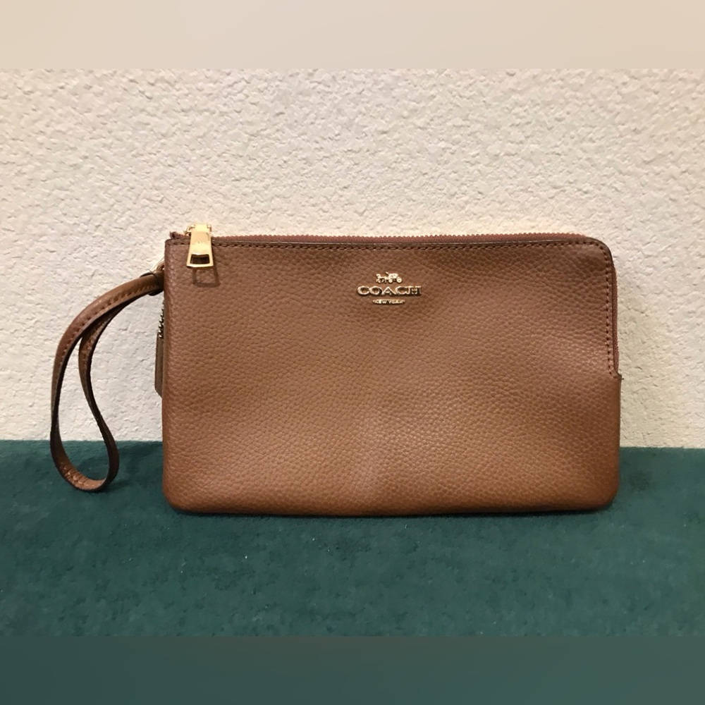 Coach Tan Leather Wristlet